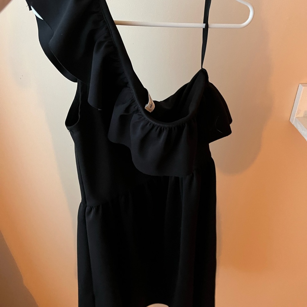 Abercrombie Kids Black one-shoulder asymmetric mini dress - Picture 2 of 4